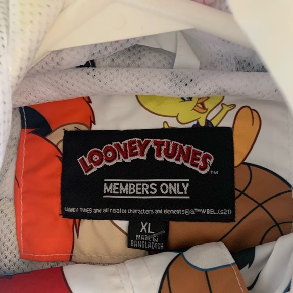 Space Jam Members Only XL Windbreaker Jacket ZIP - Picture 3 of 3